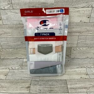 NIP-7 Pack Champion Briefs For Girls Size Large 12-14 New Tagless Multi-Color